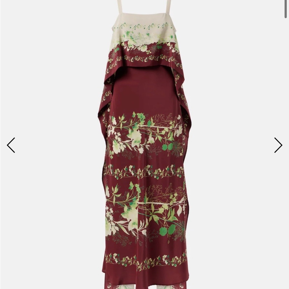 Floral silk crêpe de chine midi dress